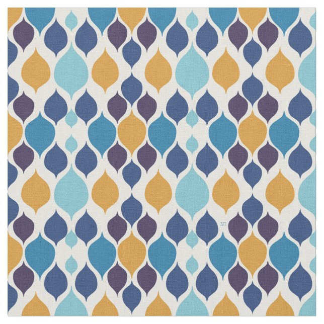 Mid Century 1960s Geometric Colourful Fabric (Close Up)