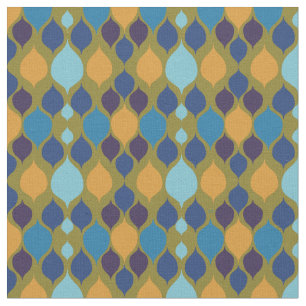 Mid Century 1960s Geometric Green Fabric