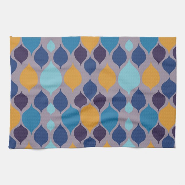 Mid Century 1960s Geometric Pastel Tea Towel (Horizontal)