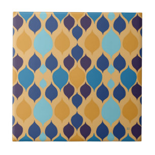 Mid Century 1960s Geometric Yellow Tile
