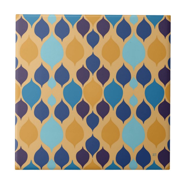 Mid Century 1960s Geometric Yellow Tile (Front)