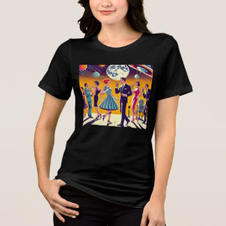 Mid Century 60s Space Age Cocktail Party Tri-Blend Shirt