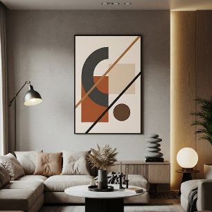 Mid-Century Abstract Earthy Tones Canvas Print