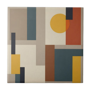 Mid Century Abstract Geometric Harmony Tile