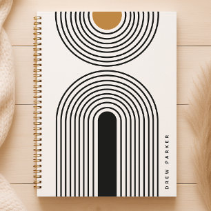 Mid Century Abstract Geometric Modern Minimalist Notebook