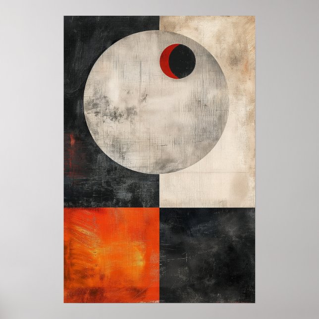 Mid Century Abstract Geometric Modern Minimalist Poster (Front)