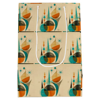 Mid Century Abstract Geometric Retro Art Design Medium Gift Bag