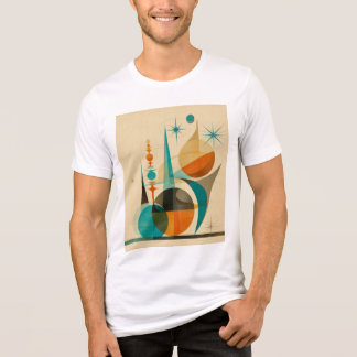 Mid Century Abstract Geometric Retro Art Design Tri-Blend Shirt