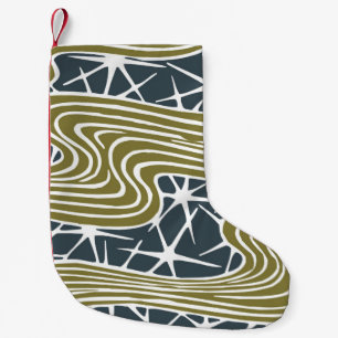 Mid century abstract modern Illustration - Beautif Small Christmas Stocking