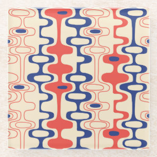 Mid-century abstract: modern seamless design. glass coaster