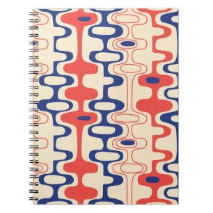 Mid-century abstract: modern seamless design. notebook