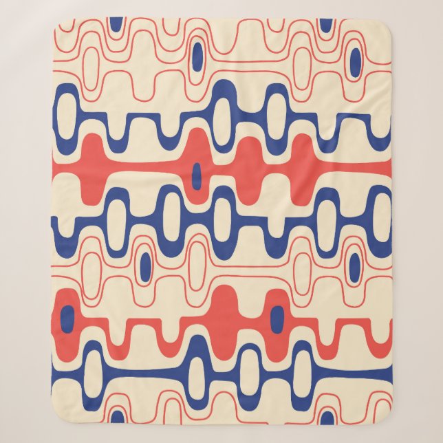 Mid-century abstract: modern seamless design. sherpa blanket (Front)