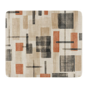 Mid Century Abstract Plaid Cutting Board
