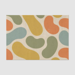 Mid-Century Abstract Shapes Design Tissue Paper