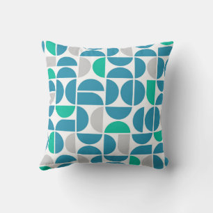 Mid Century Aquatic Tiles Cushion