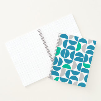 Mid Century Aquatic Tiles Notebook