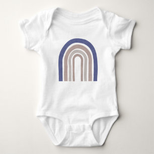 Mid Century Arches - Blue and Beige Baby Bodysuit