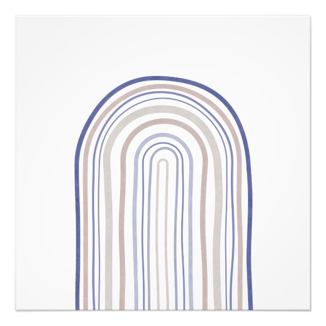 Mid Century Arches - Blue and Beige Photo Print (Front)