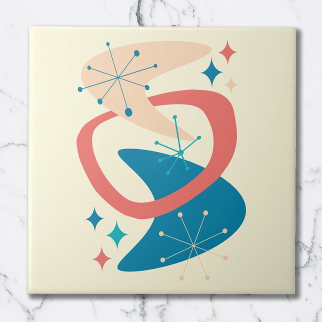 Mid Century Atomic Age 7 Yellow, Blue, Peach Tile (Creator Uploaded)