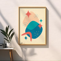 Mid Century Atomic Age Star Boomerang Abstract