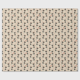 Mid-Century Atomic Cat Birthday Pattern Wrapping Paper