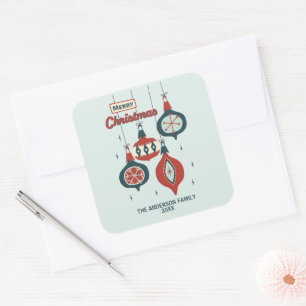 Mid-Century Atomic Christmas Square Sticker