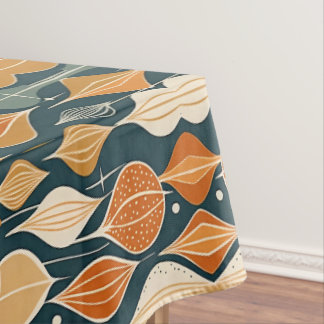 Mid Century Atomic Drops Ochre  Modern Retro  Tablecloth