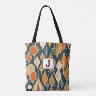 Mid Century Atomic Drops Ochre Modern Retro Tote Bag