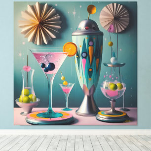 Mid Century Atomic Futuristic Cocktail Time Canvas Print