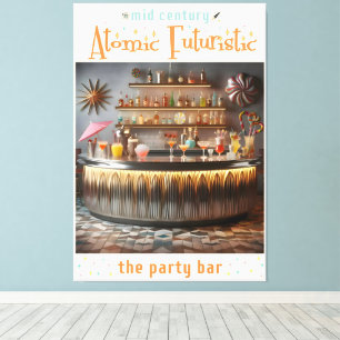 Mid Century Atomic Futuristic Party Bar Canvas Print