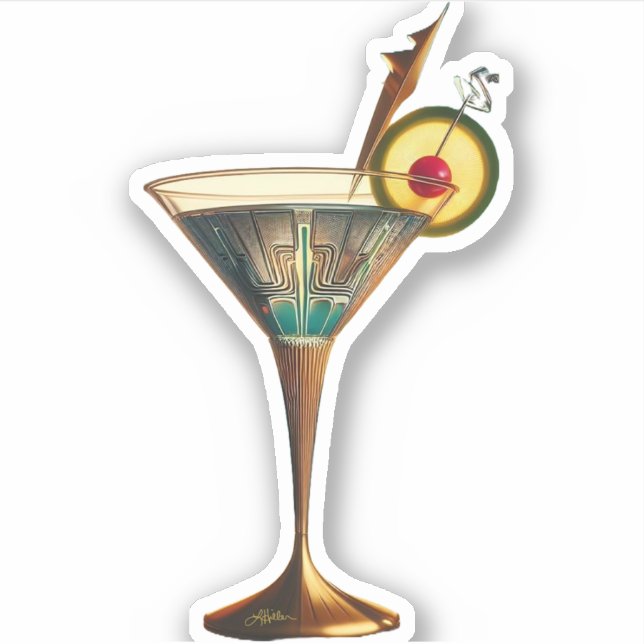 Mid Century Atomic Futuristic Space Age Martini (Front)