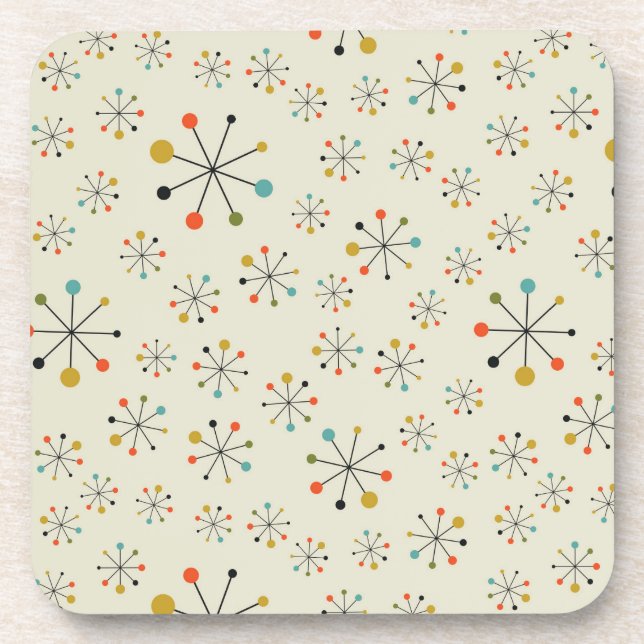 Mid-Century Atomic Inspired Pattern Coaster (Front)