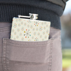 Mid-Century Atomic Inspired Pattern Hip Flask
