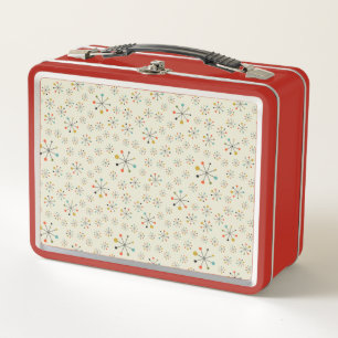 Mid-Century Atomic Inspired Pattern Metal Lunch Box