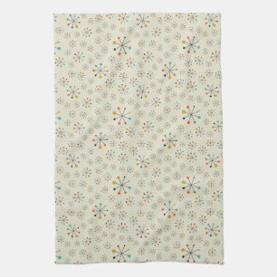 Mid-Century Atomic Inspired Pattern Tea Towel