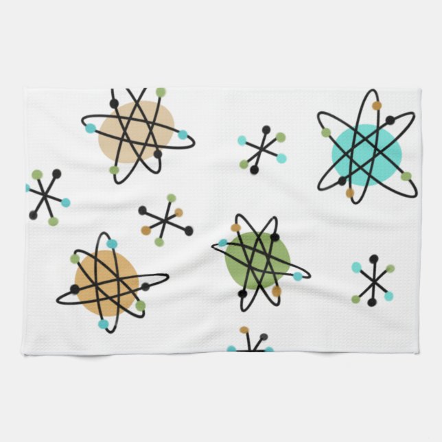 Mid-Century Atomic Kitchen towel (Horizontal)