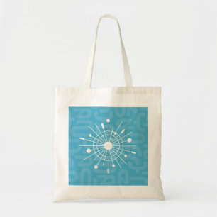 Mid Century Atomic Sputnik Snowflake Christmas Tote Bag