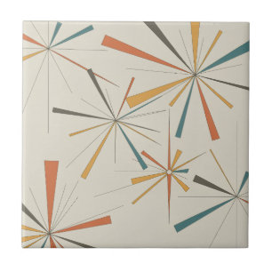 Mid Century Atomic Starburst Geometric Retro Tile
