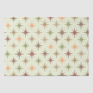 Mid Century Atomic Starbursts in Neutral tones Tissue Paper