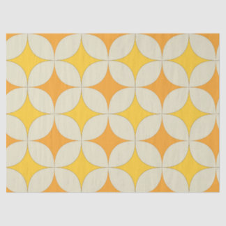 Mid Century Atomic starbursts in Orange Yellow  Tissue Paper