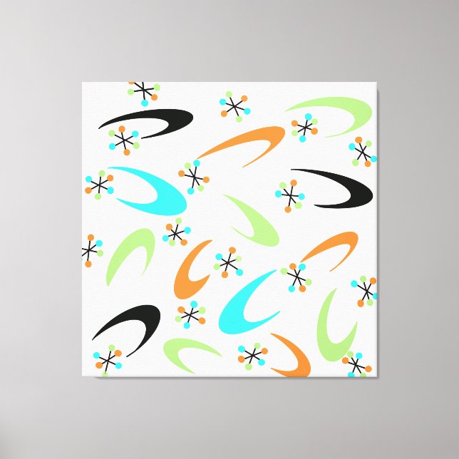 Mid-Century Atomic Stretched Canvas Print (Front)