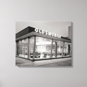 Mid-Century Auto Dealership, 1950. Canvas Print