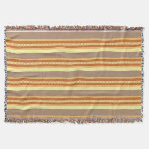 Mid-Century awning stripe - Earth neutrals Throw Blanket