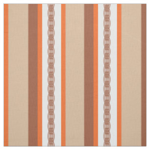 Mid-Century awning stripe - taupe and coral Fabric