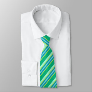 Mid-Century Awning Stripes, Jade Green Tie