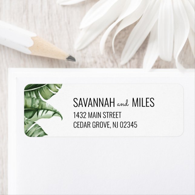 Mid Century Banana Leaf Return Address (Insitu)