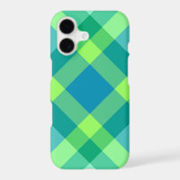 Mid-Century Bias Plaid, Jade Green & Turquoise