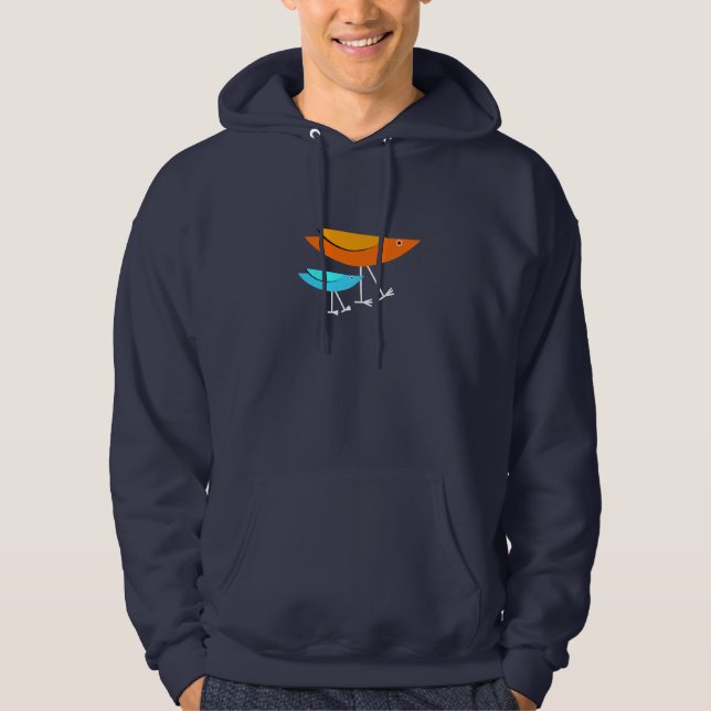 Mid Century Birds Hoodie (Front)