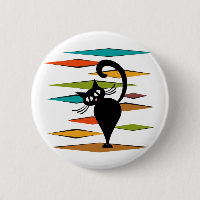 Mid Century black cat design