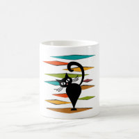 Mid Century black cat design
